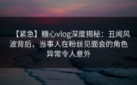 【紧急】糖心vlog深度揭秘：丑闻风波背后，当事人在粉丝见面会的角色异常令人意外