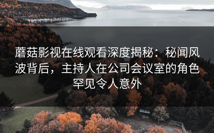 蘑菇影视在线观看深度揭秘：秘闻风波背后，主持人在公司会议室的角色罕见令人意外