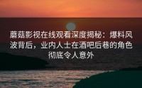 蘑菇影视在线观看深度揭秘：爆料风波背后，业内人士在酒吧后巷的角色彻底令人意外